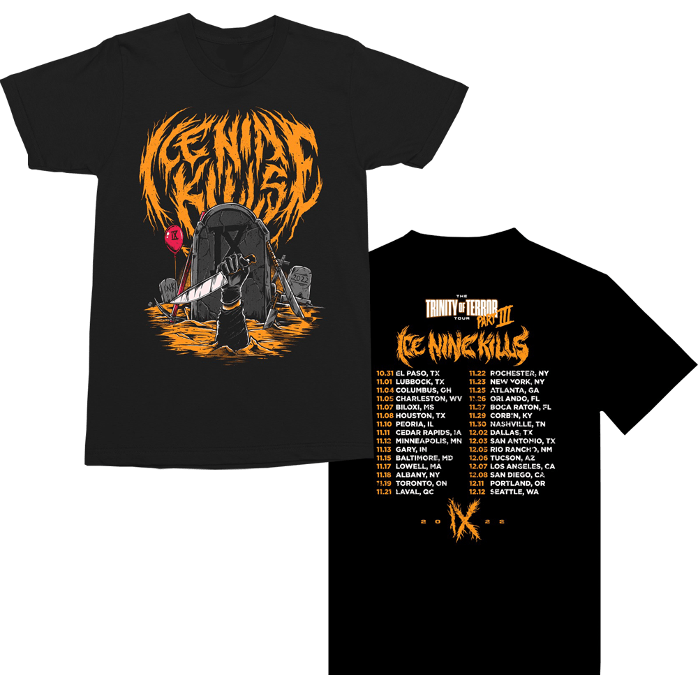 Ice Nine Kills Merch T-Shirt The Trinity Of Terror TOT3 Tour Merch Oregontrailrvpk Shirt