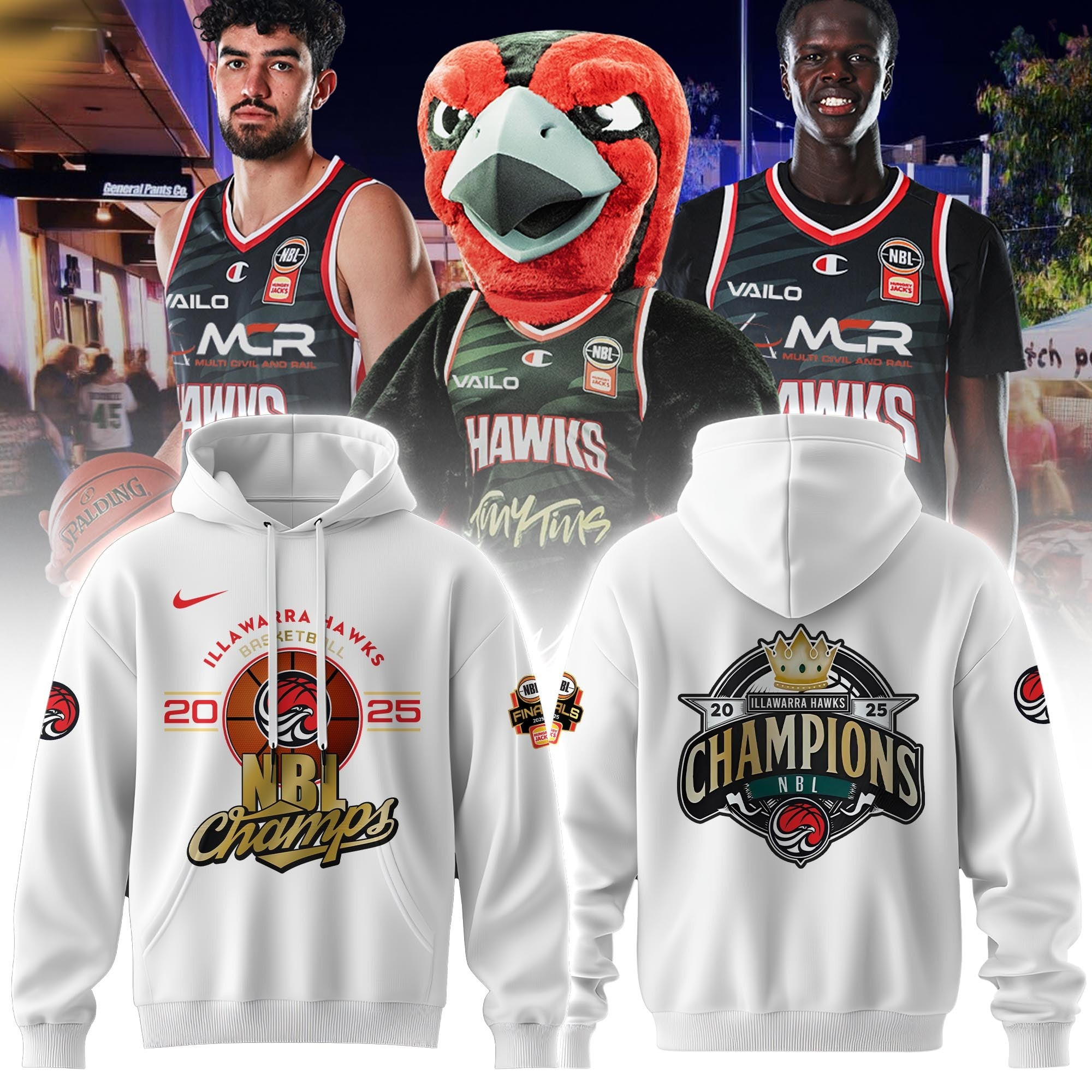 Illawarra Hawks Basketball NBL champions Limited Hoodie 2025 Gift Ideas For Basketball Lovers