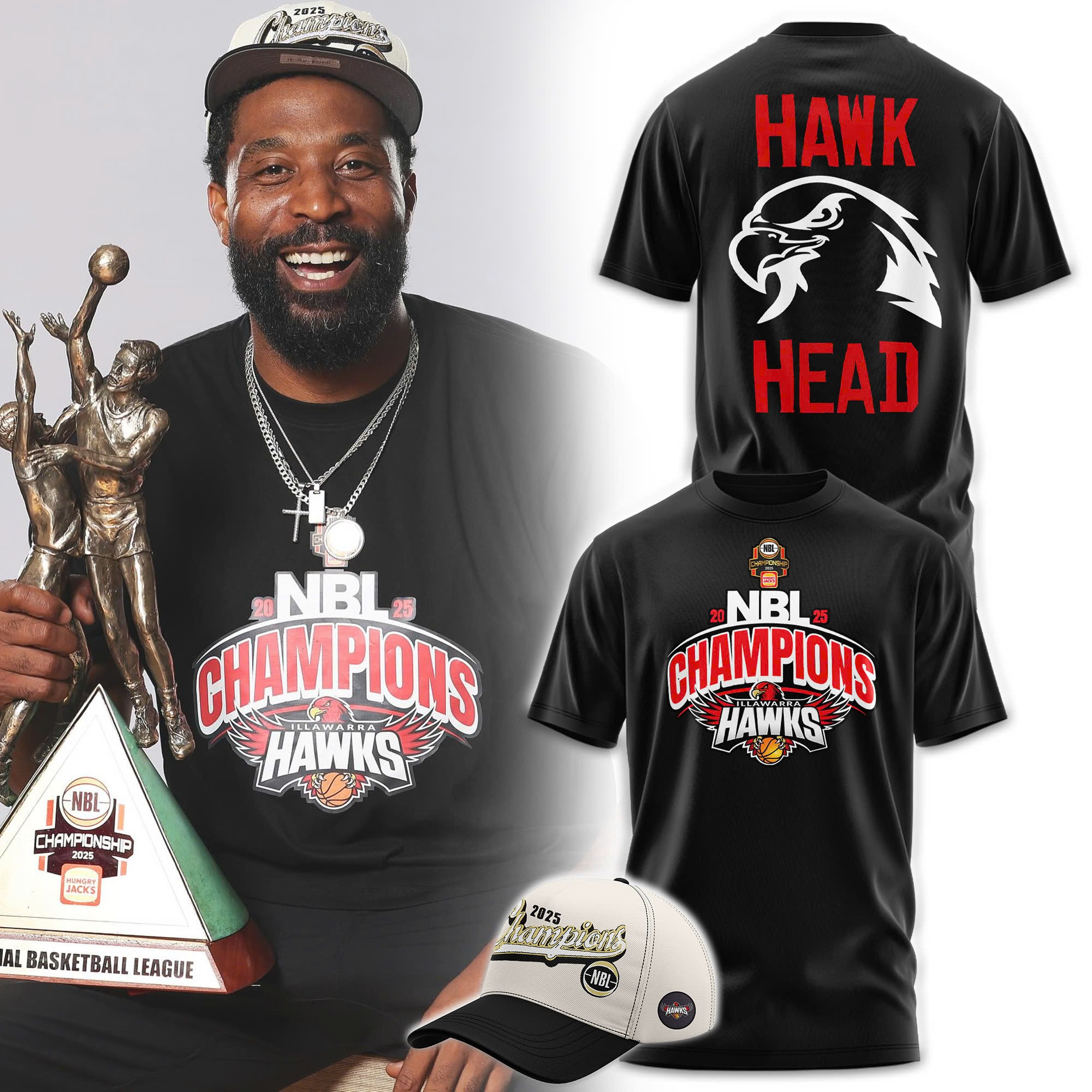 Illawarra Hawks NBL Champions 2025 Shirt Hawk Head Championship Fan Merch Gifts Oregontrailrvpk Shirt
