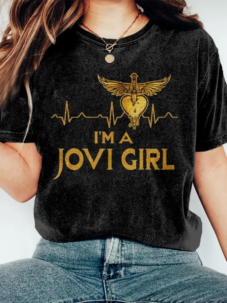 I'm a Jovi Girl T-Shirt Cool Gifts For Bon Jovi Fans Rock Music Lovers For Her Oregontrailrvpk Shirt
