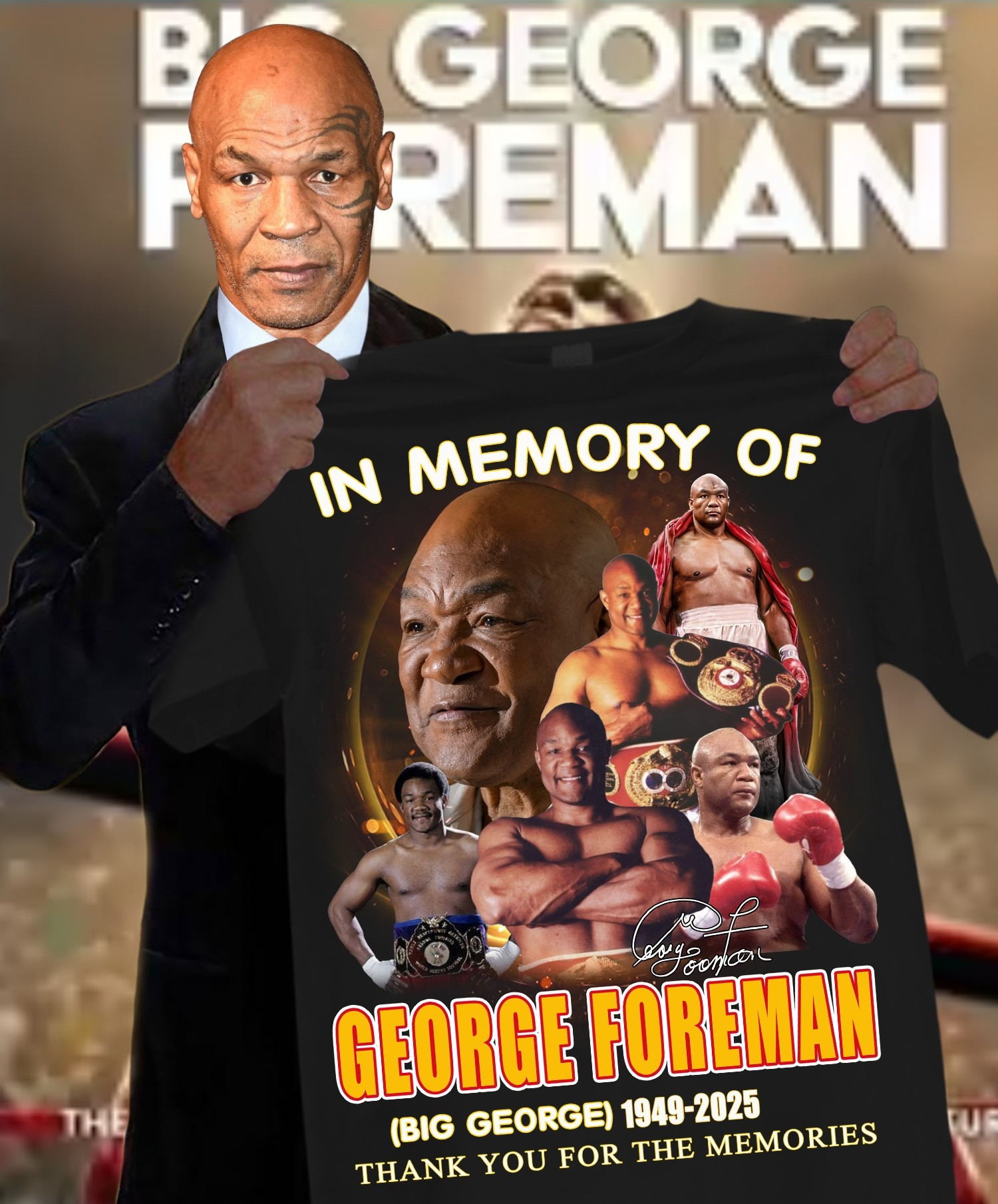 In Memory George Foreman T-Shirt RIP Big George Legend Thank You For The Memories Oregontrailrvpk Shirt