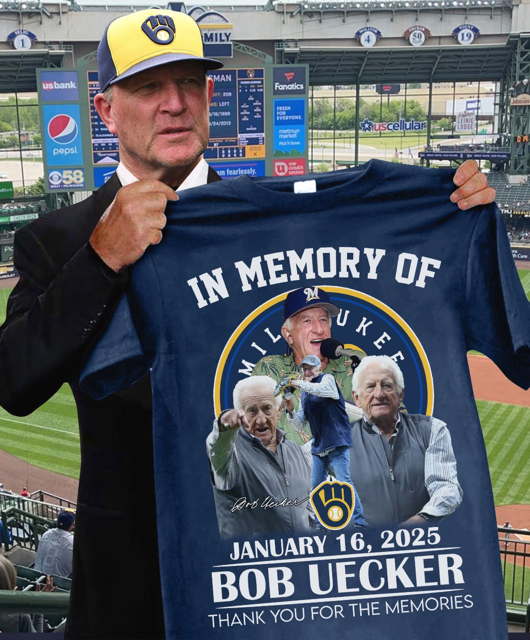 In Memory Of Bob Uecker Milwaukee Brewers Shirt Thank You For The Memories RIP Bob Uecker Oregontrailrvpk Shirt