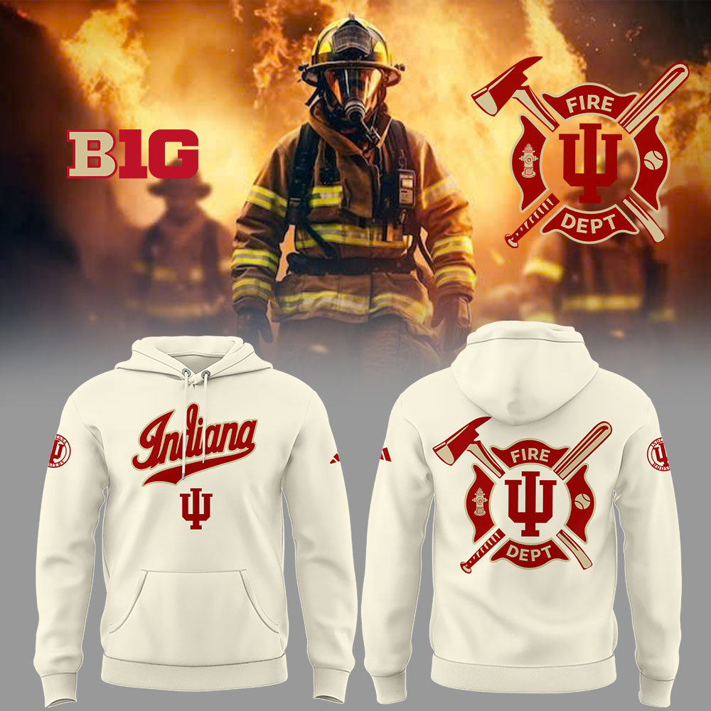 Indiana Baseball x Firefighter Appreciation Night Hoodie Gift Ideas For Baseball Players