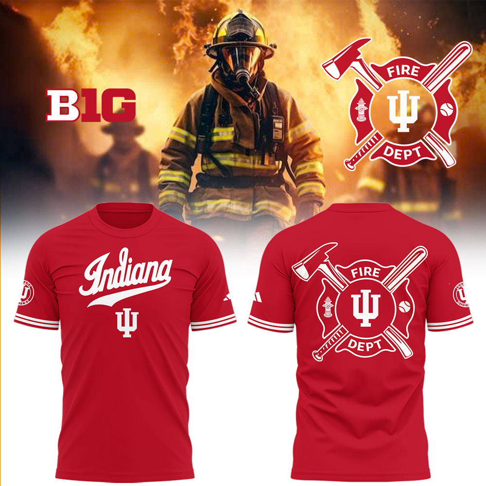 Indiana Baseball x Firefighter Appreciation Night T-Shirt Oregontrailrvpk Shirt