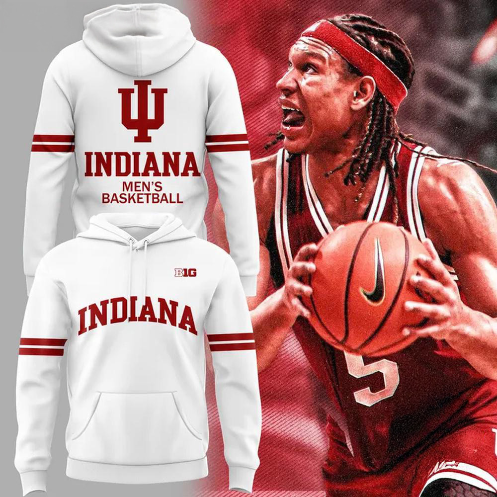 Indiana Hoosiers Men's Basketball Special Edition 2025 White Hoodie Basketball