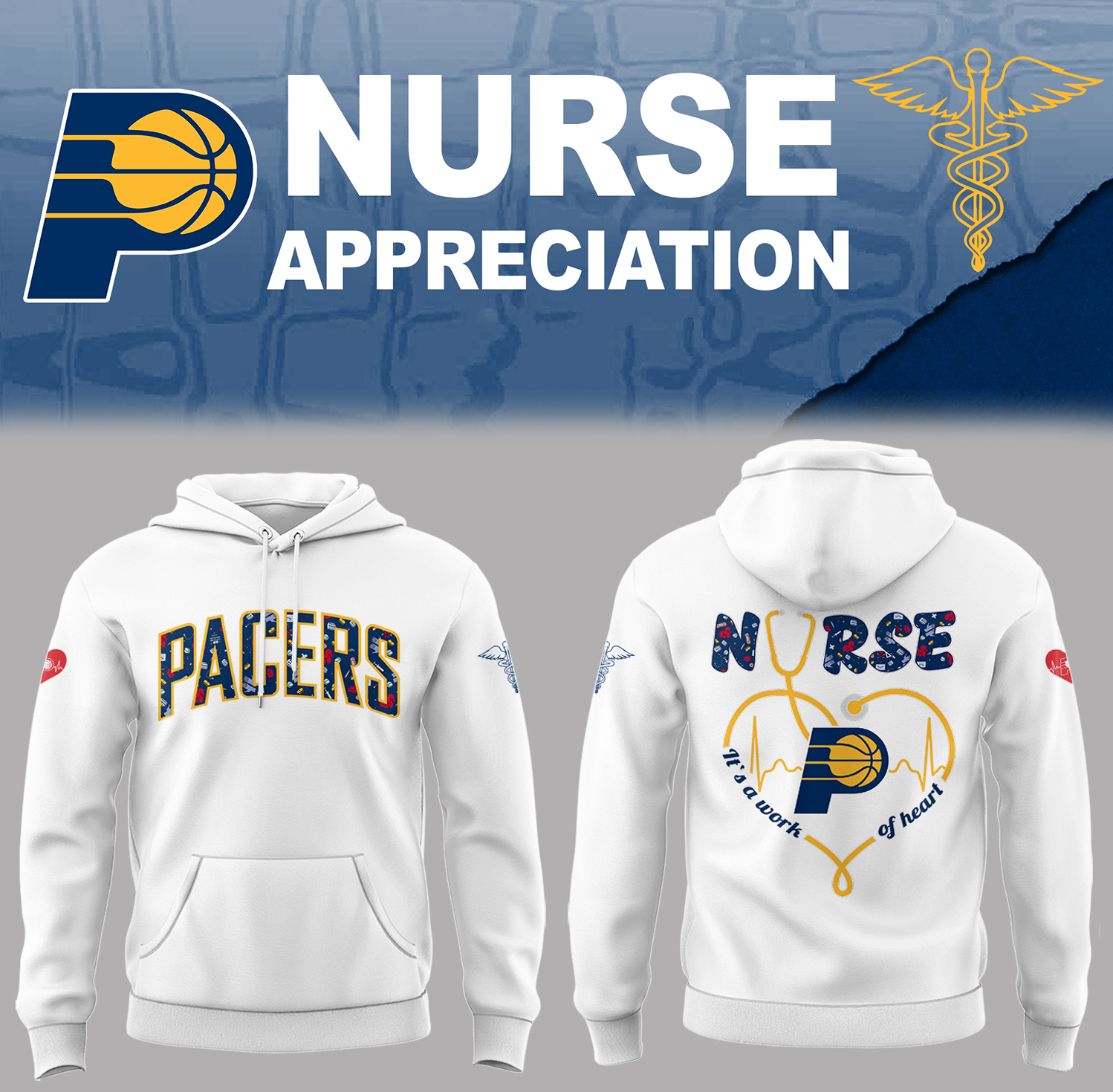 Indiana Pacers x Nurse Appreciation Hoodie Basketball Christmas Gifts