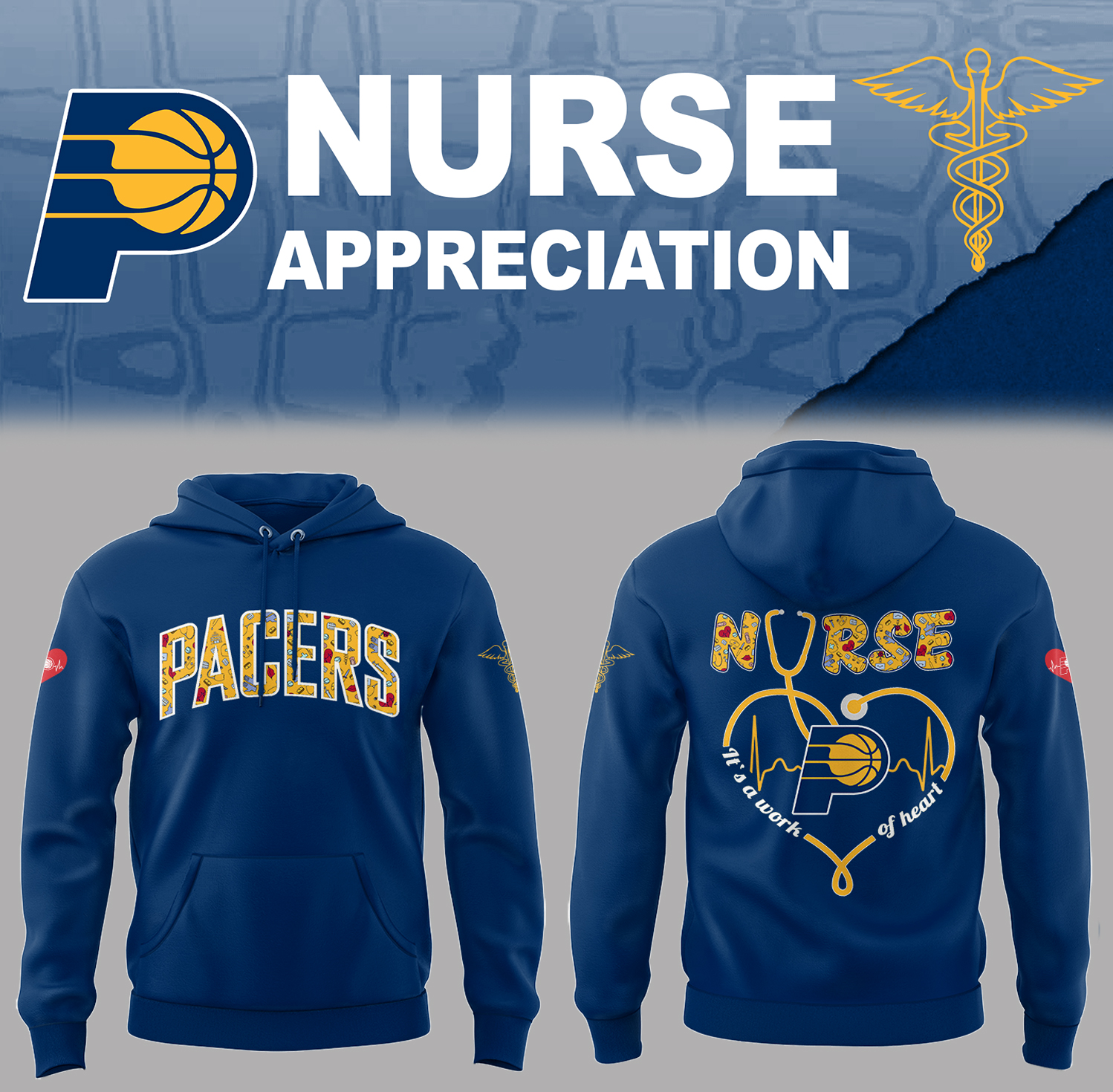 Indiana Pacers x Nurse Appreciation Hoodie Gifts For Basketball Fans