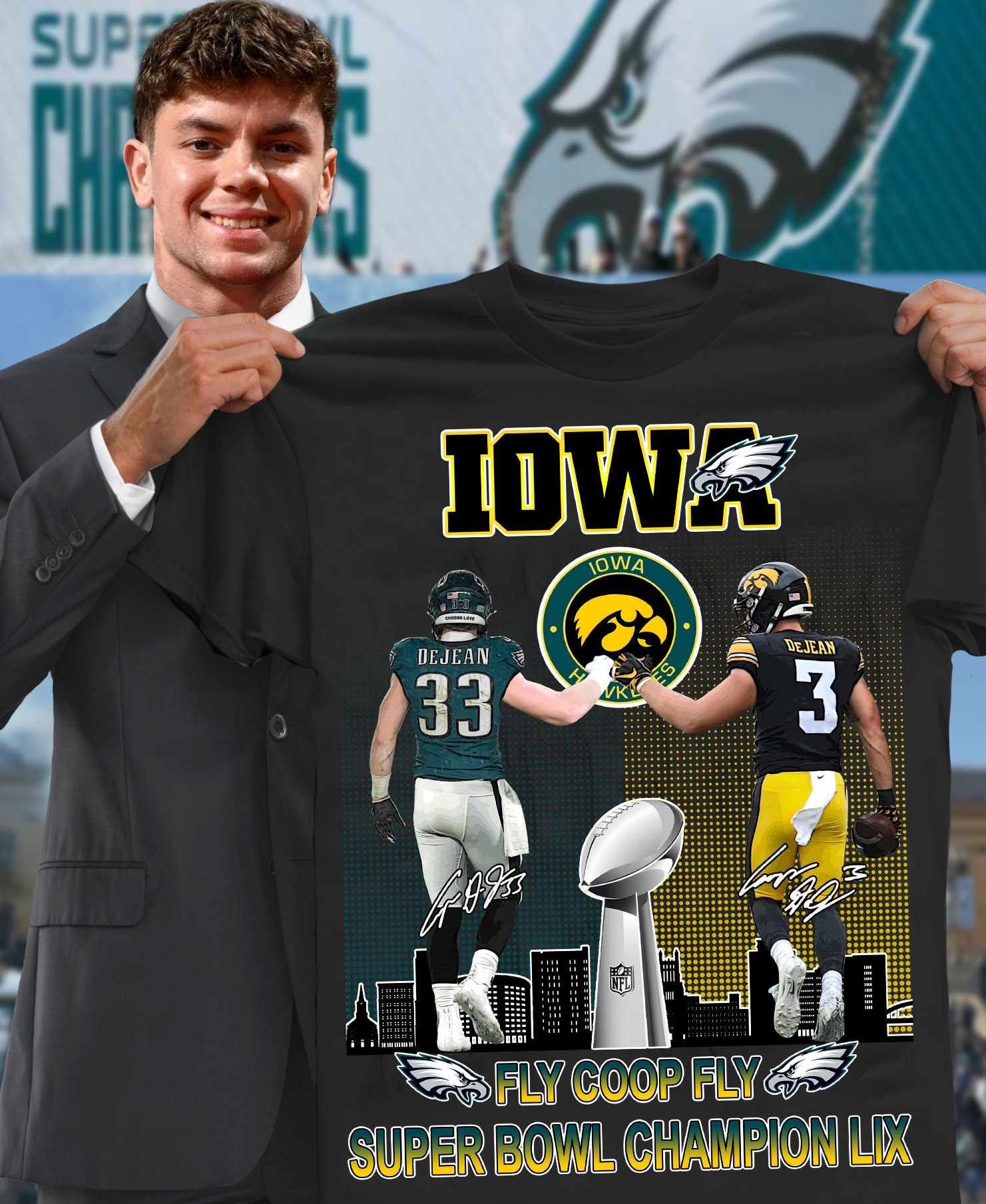 Iowa Fly Coop Fly Super Bowl Champions LIX Eagle Hawkeyes T-Shirt For Football Fans Oregontrailrvpk Shirt
