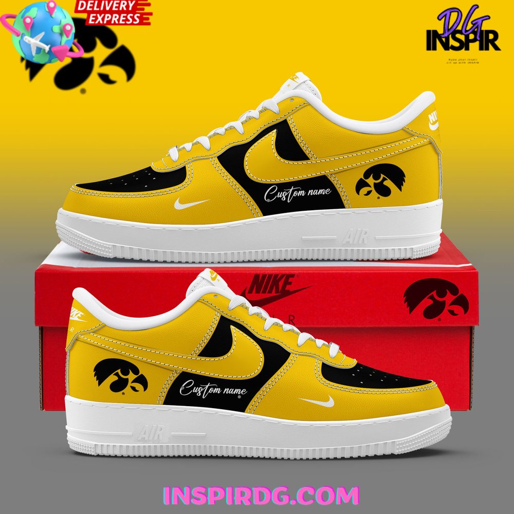 IOWA Hawkeyes Custom Gold Air Force 1