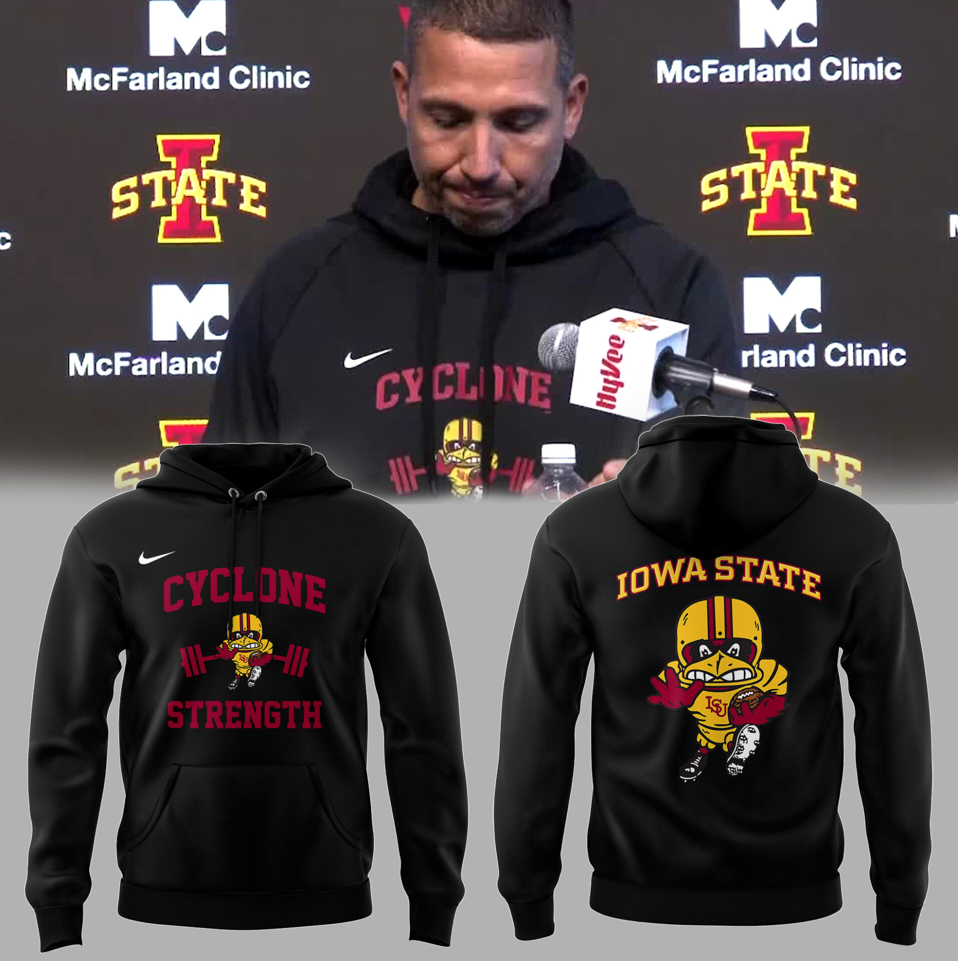 Iowa State Football Cyclone Strength Hoodie Gifts For Football Player