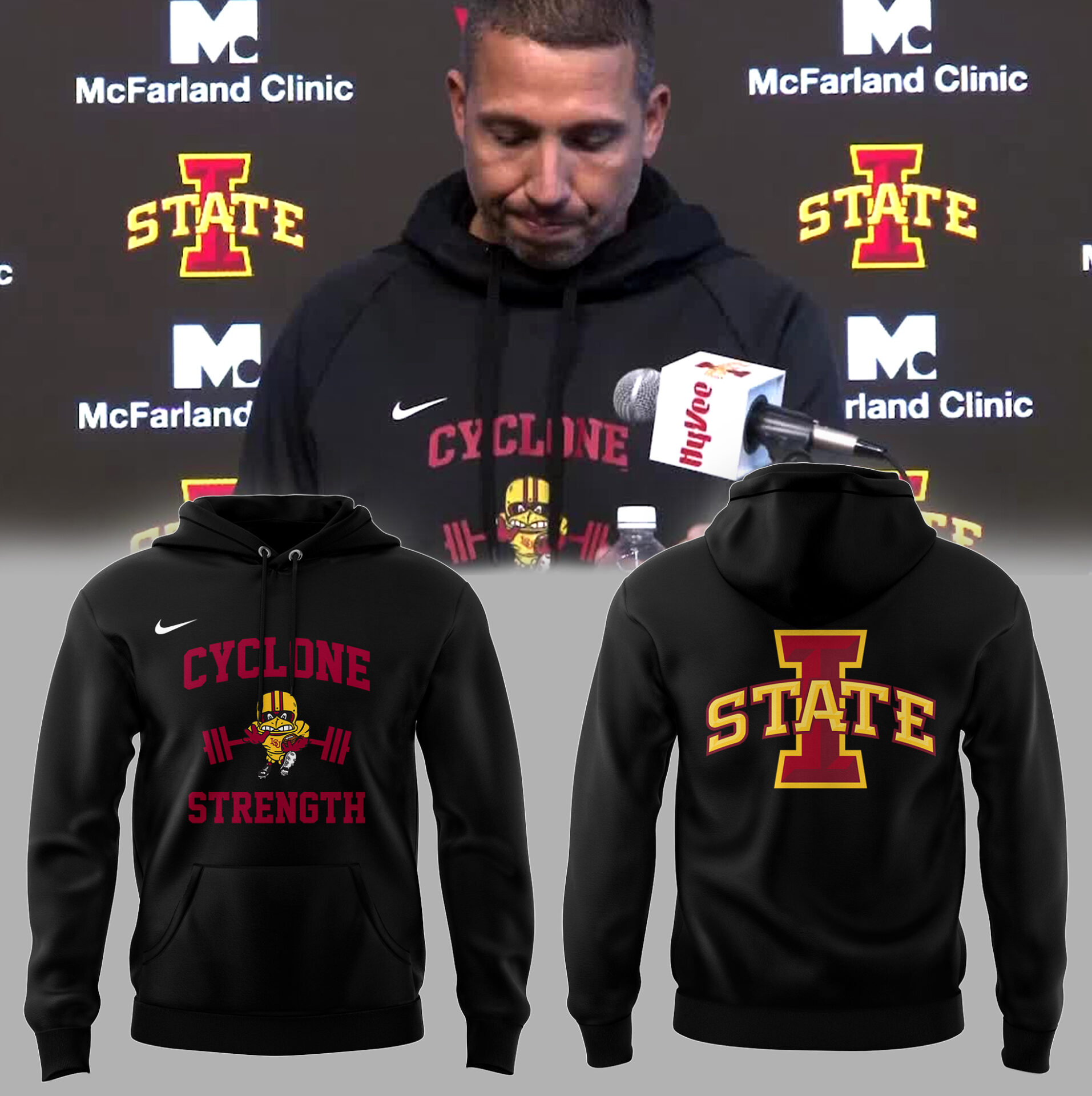 Iowa State Football Cyclone Strength Hoodie Gifts To Give Football Players
