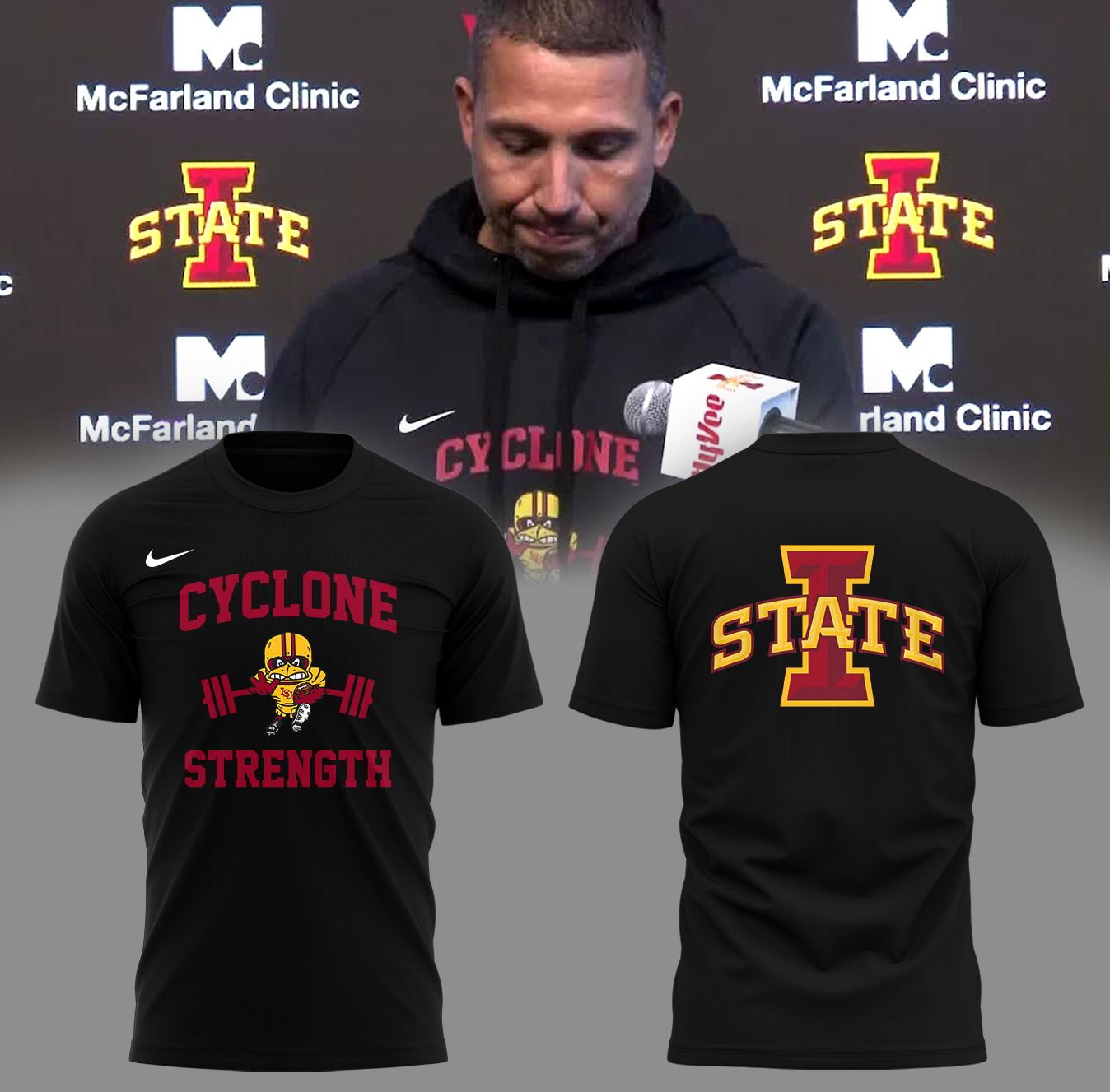 Iowa State Football Cyclone Strength T-Shirt Presents For Football Players Oregontrailrvpk Shirt
