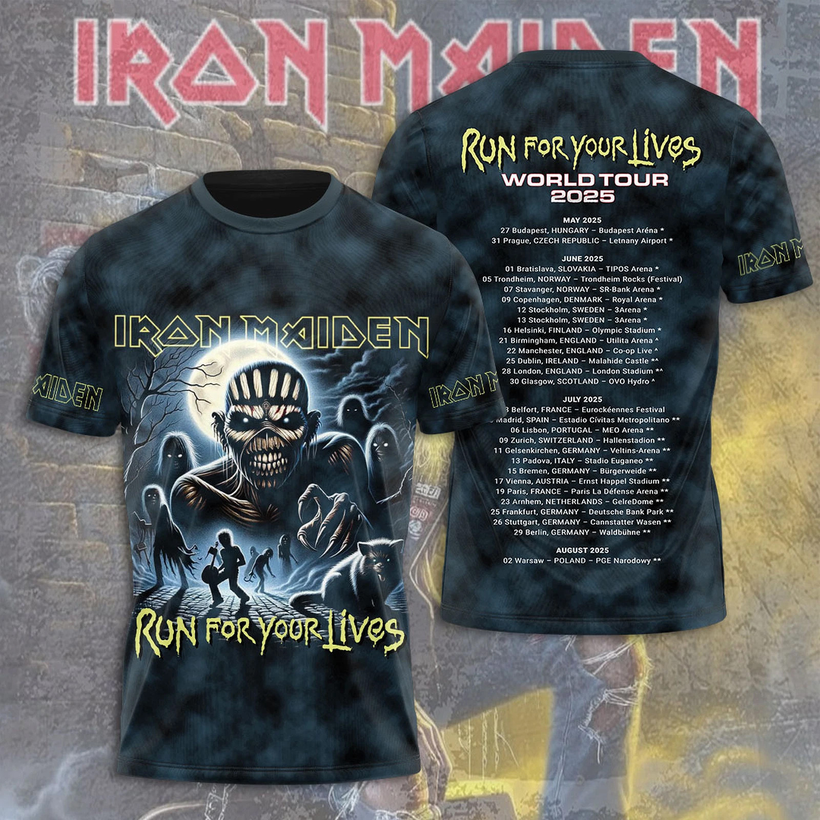 Iron Maiden Inspired Run For Your Lives World Tour 2025 10 Oregontrailrvpk Shirt