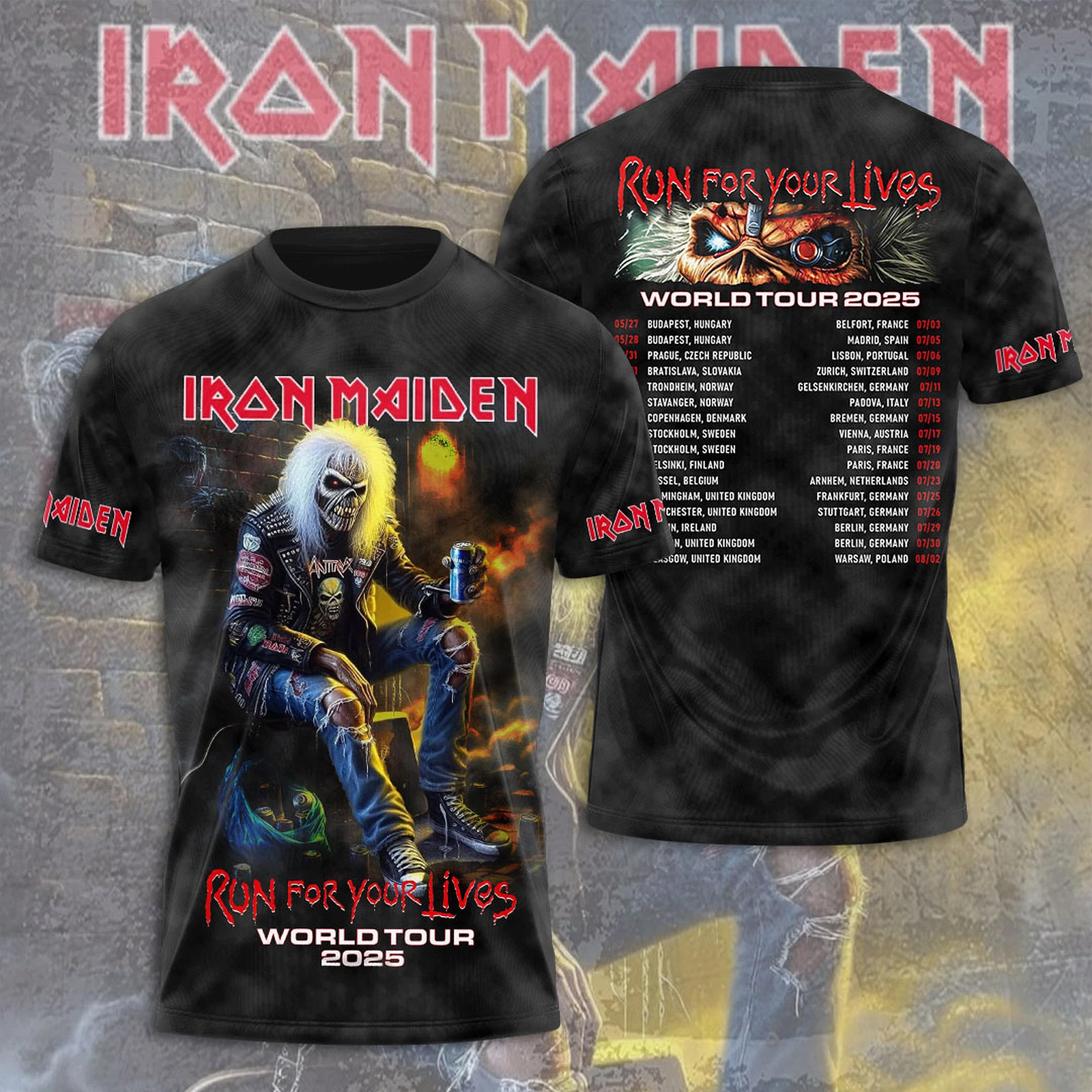 Iron Maiden Inspired Run For Your Lives World Tour 2025 11 Oregontrailrvpk Shirt