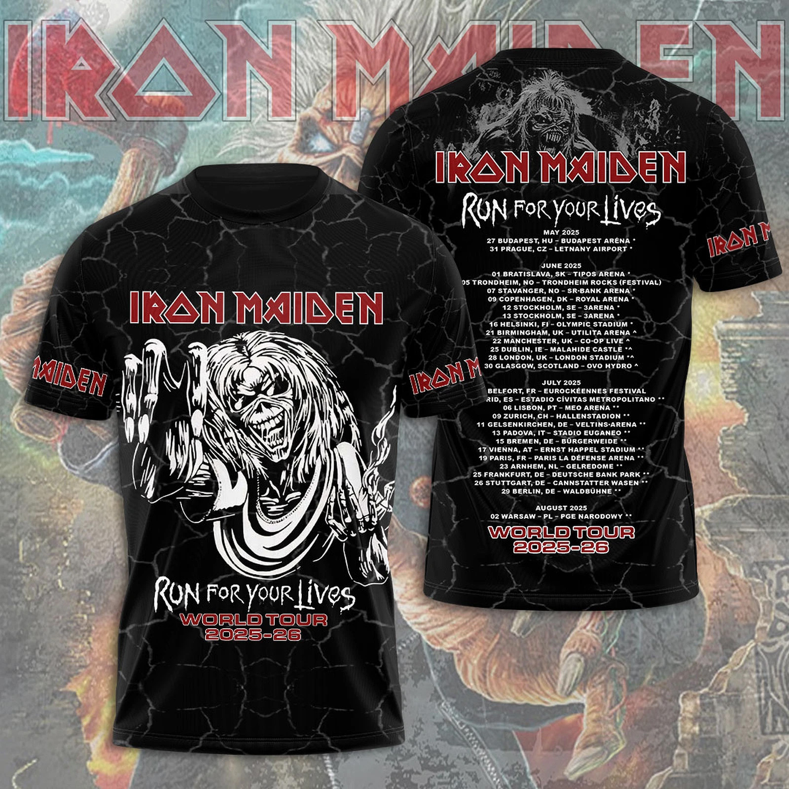 Iron Maiden Inspired Run For Your Lives World Tour 2025-26 Shirt Gifts For Him Oregontrailrvpk Shirt