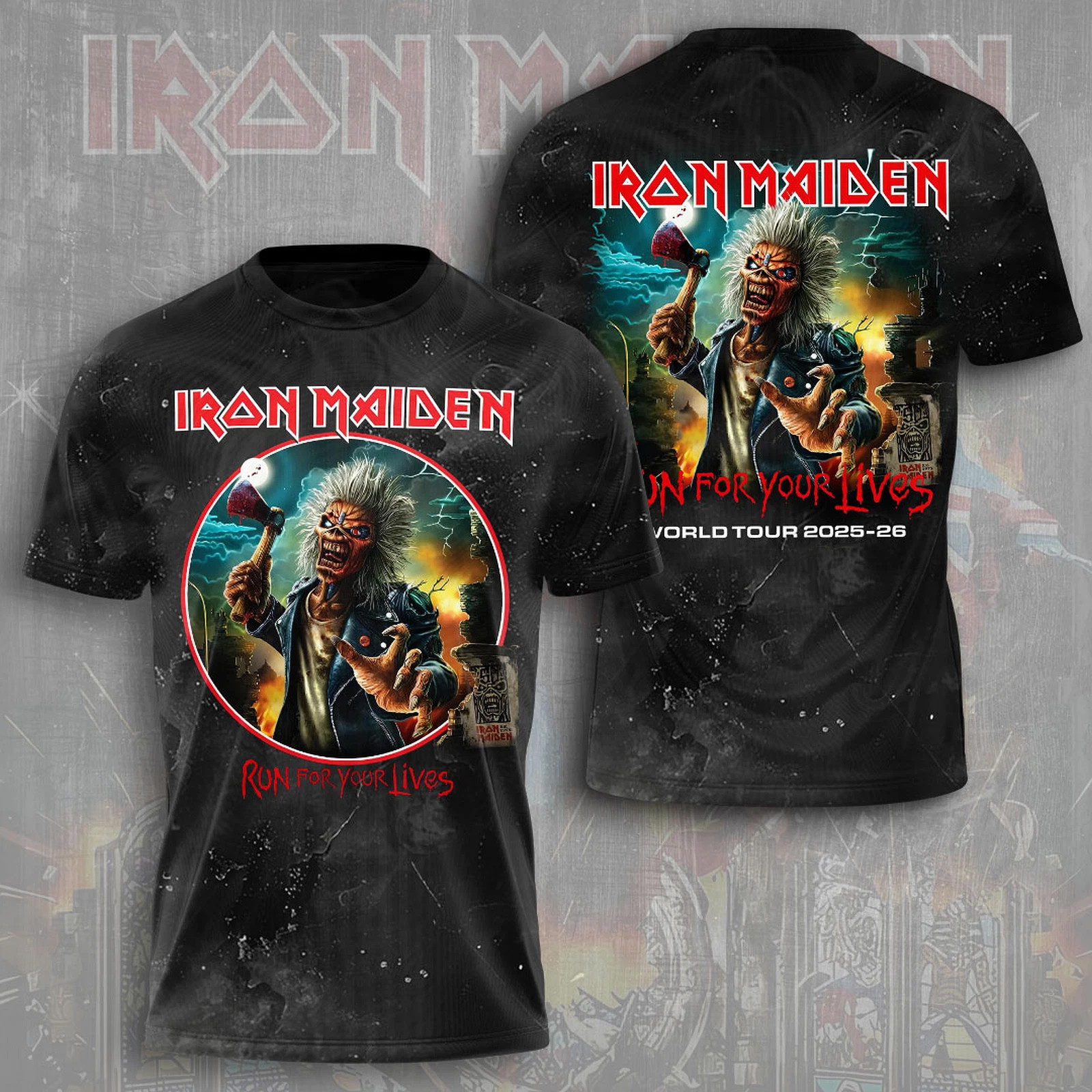 Iron Maiden Inspired Run For Your Lives World Tour 2025-26 Shirt Gifts For Son Oregontrailrvpk Shirt