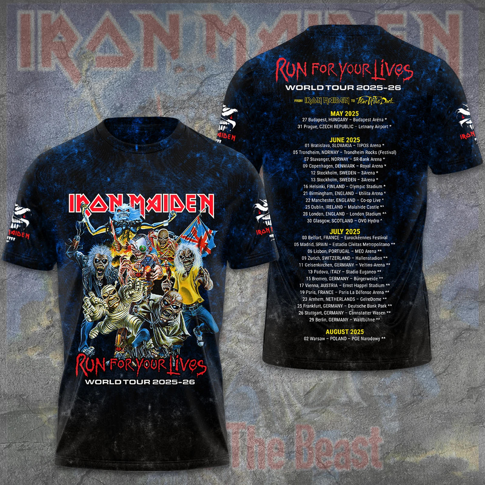 Iron Maiden Inspired Run For Your Lives World Tour 2025-26 Shirt Music Oregontrailrvpk Shirt