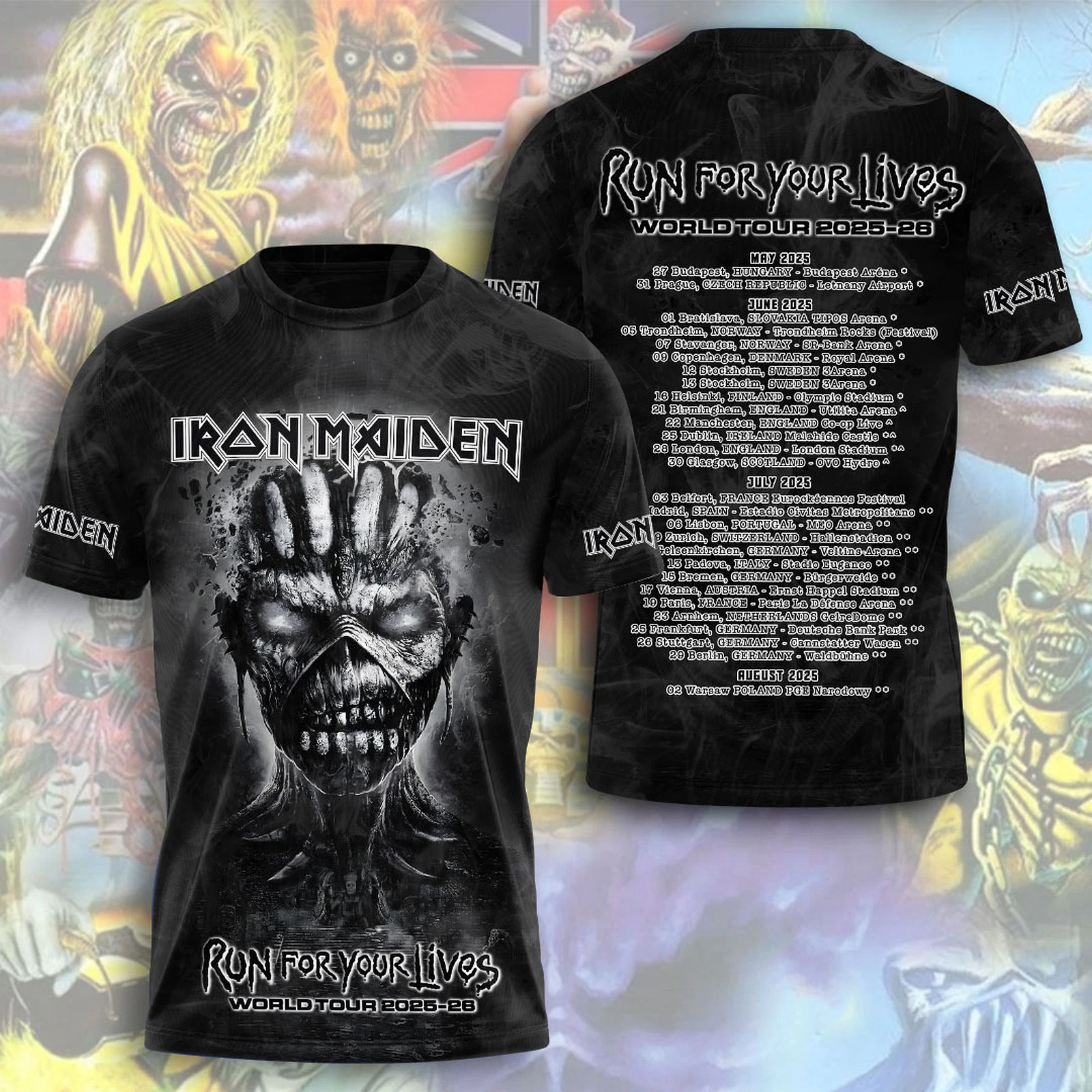 Iron Maiden Inspired Run For Your Lives World Tour 2025-26 Shirtpecial Gift For Father Oregontrailrvpk Shirt