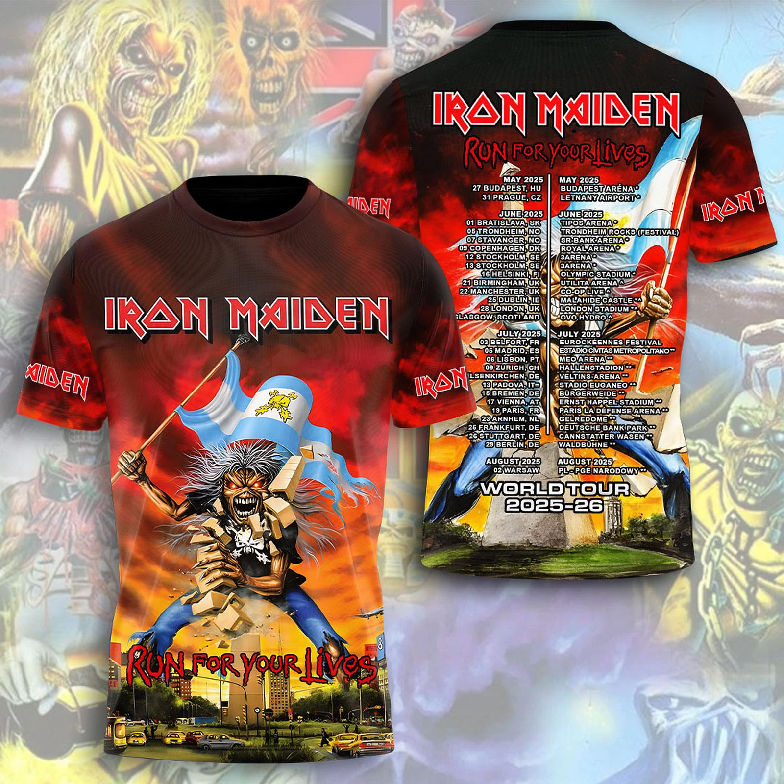 Iron Maiden Inspired Run For Your Lives World Tour 2025-26 Shirtpecial Present For Dad Oregontrailrvpk Shirt