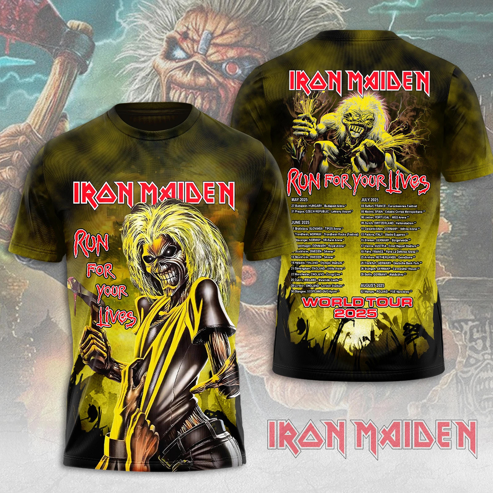 Iron Maiden Inspired Run For Your Lives World Tour 2025 Shirt Birthday Oregontrailrvpk Shirt