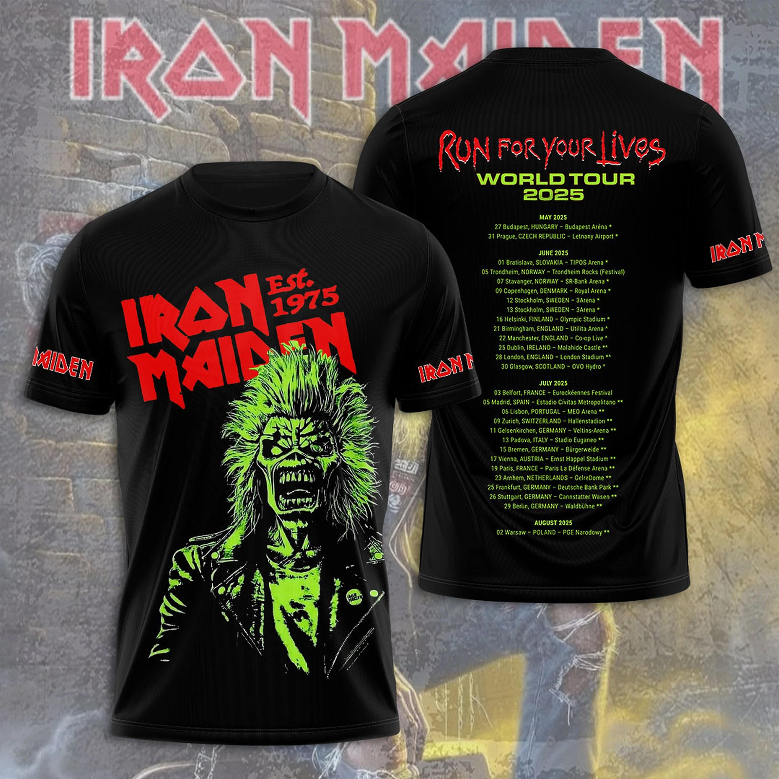 Iron Maiden Inspired Run For Your Lives World Tour 2025 Shirt Gifts For Music Enthusiasts Oregontrailrvpk Shirt