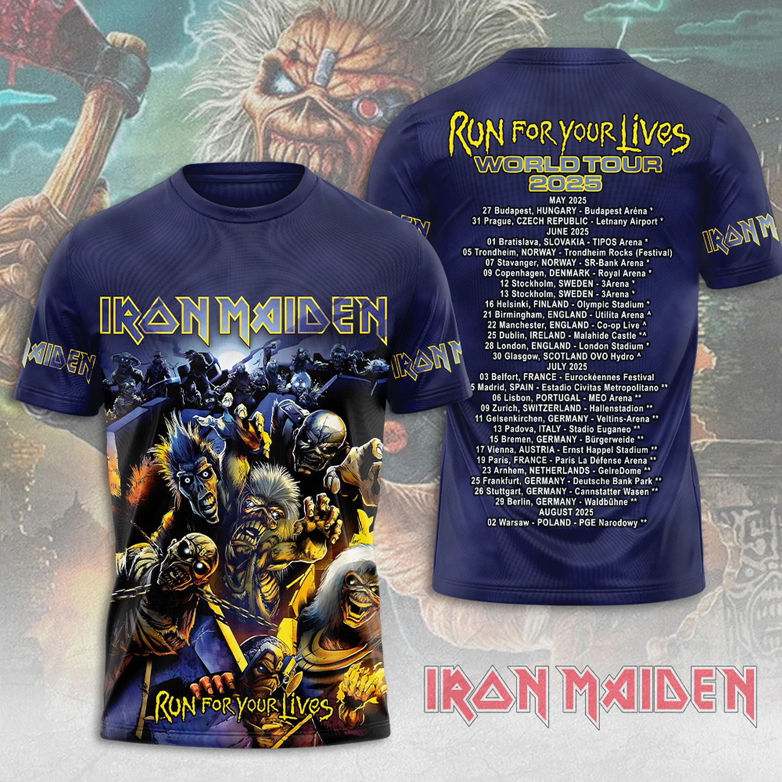 Iron Maiden Inspired Run For Your Lives World Tour 2025 Shirt Gifts For Someone Who Loves Music Oregontrailrvpk Shirt