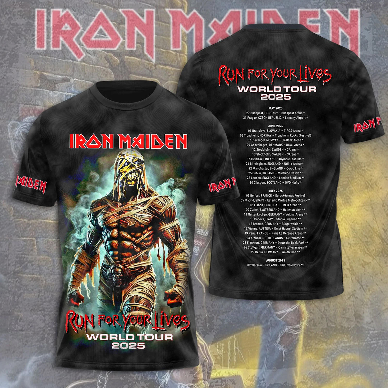 Iron Maiden Inspired Run For Your Lives World Tour 2025 Shirt Gifts For Son In Law Oregontrailrvpk Shirt