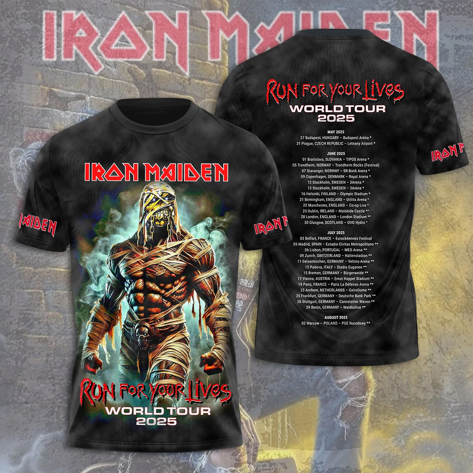 Iron Maiden Inspired Run For Your Lives World Tour 2025 Shirt Music Lover Gifts For Him Oregontrailrvpk Shirt