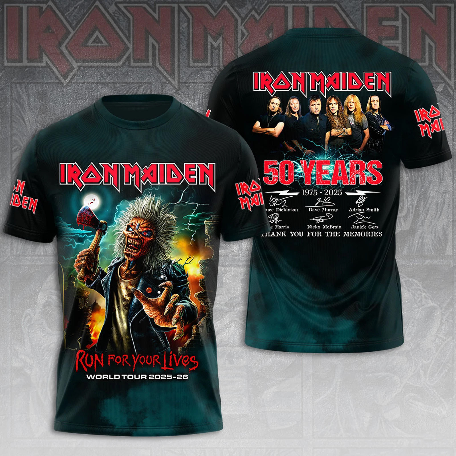 Iron Maiden Inspired Run For Your Lives World Tour 2025 Shirt Music Lovers Gifts Oregontrailrvpk Shirt