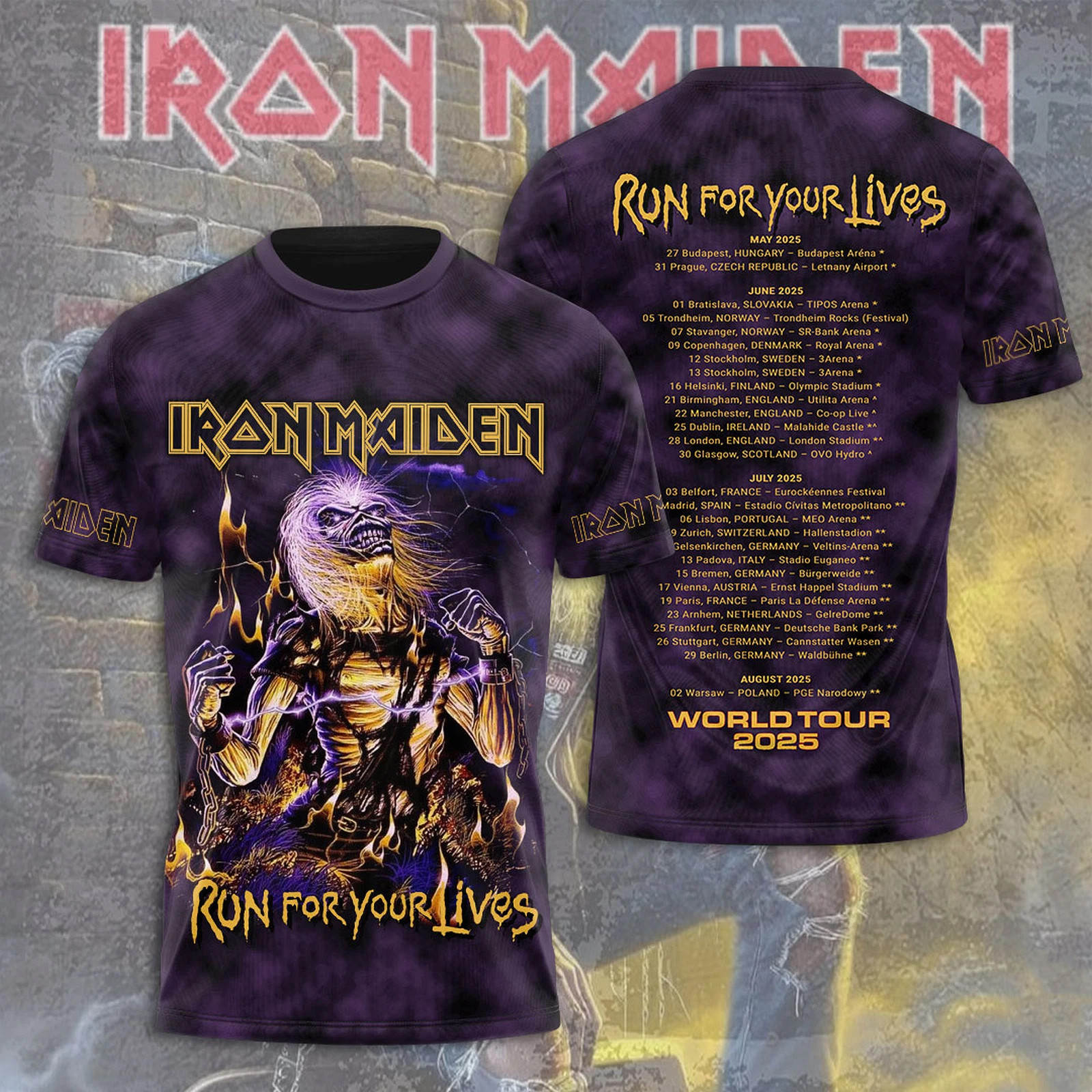 Iron Maiden Inspired Run For Your Lives World Tour 2025 Shirt Music Related Gifts For Guys Oregontrailrvpk Shirt
