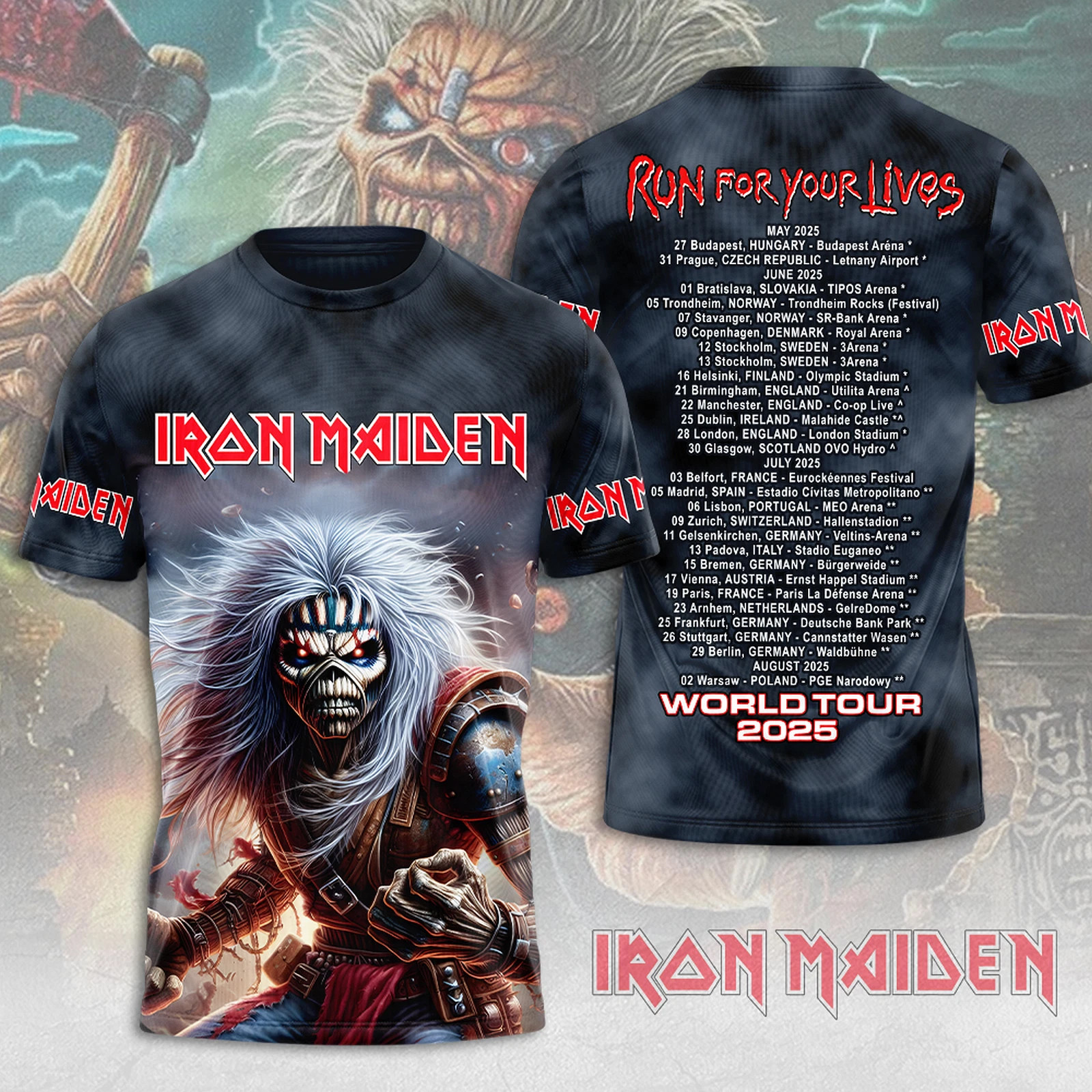 Iron Maiden Inspired Run For Your Lives World Tour 2025 T-Shirt For People Who Like Music Oregontrailrvpk Shirt