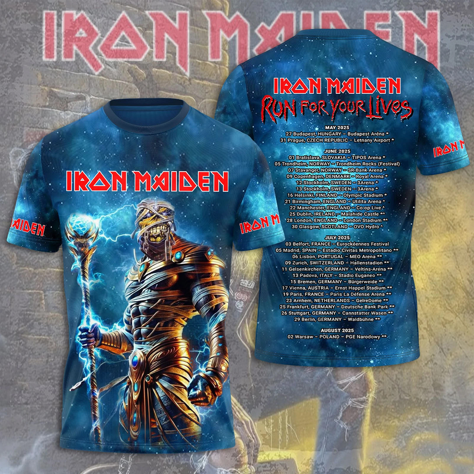 Iron Maiden Inspired Run For Your Lives World Tour 2025 T-Shirt Gift Ideas For Music Lovers Oregontrailrvpk Shirt