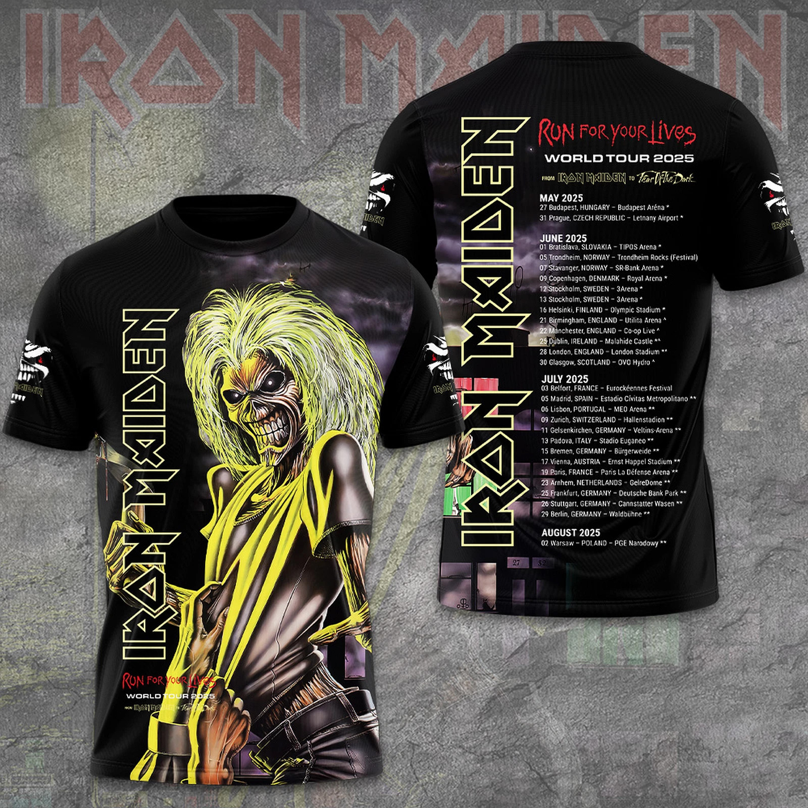 Iron Maiden Inspired Run For Your Lives World Tour 2025 T-Shirt Oregontrailrvpk Shirt