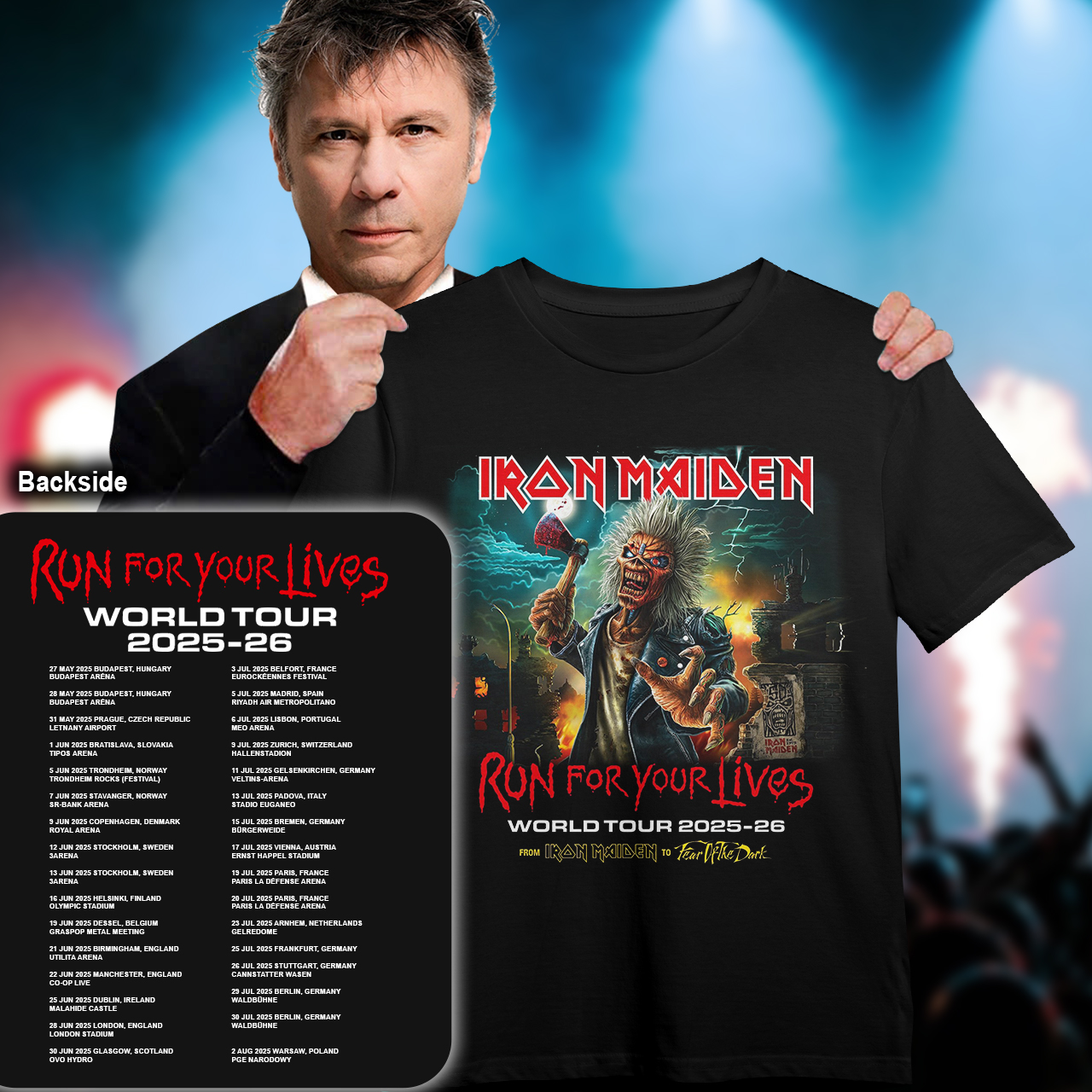Iron Maiden World Tour 25-26 Run For Your Life Black T-Shirt Best Oregontrailrvpk Shirt