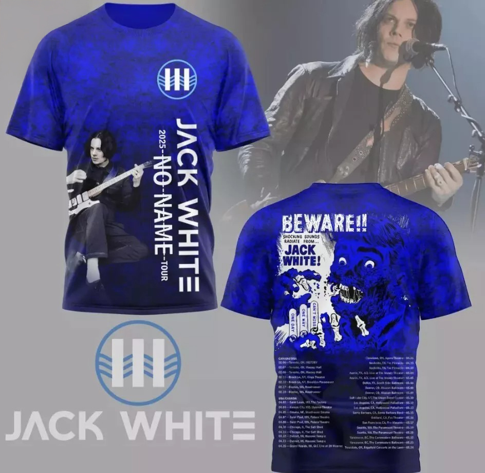 Jack White 2025 No Name Tour 3D T-Shirt Music Related Gifts For Guys Oregontrailrvpk Shirt