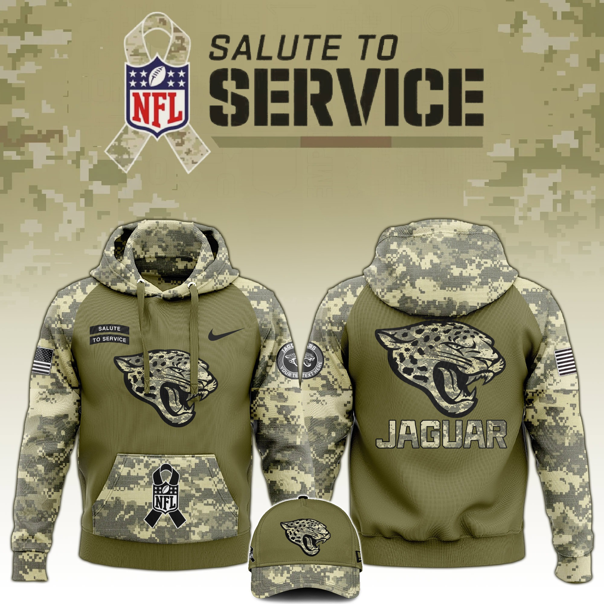 Jacksonville Jaguars Salute to Service Club Limited Edition Camo Hoodie Gift For Jaguars NFL Fans
