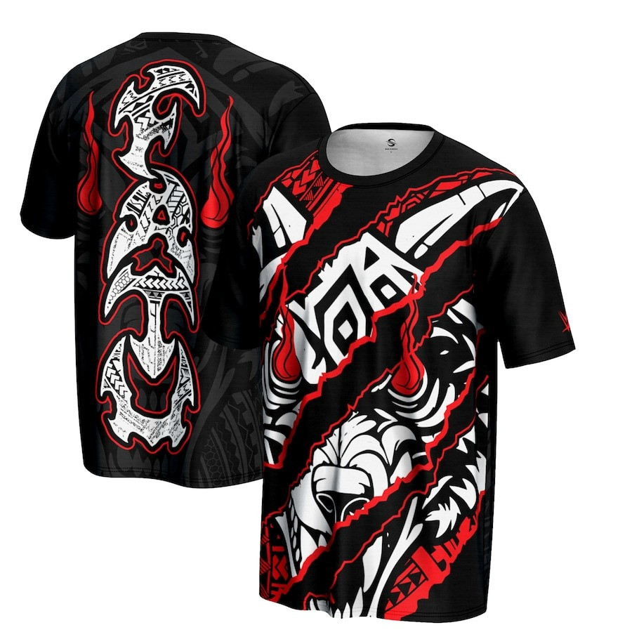 Jacob Fatu Shirt Men's ProSphere Black Jacob Fatu Claw Mark Tribal Native Oregontrailrvpk Shirt