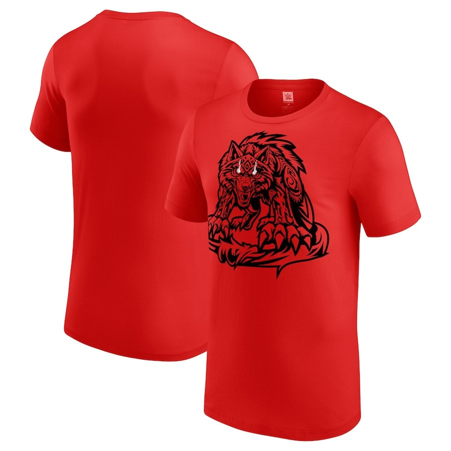 Jacob Fatu Shirt Men's Red Jacob Fatu Tribal Wolf T-Shirt Fan Merch Gifts Oregontrailrvpk Shirt