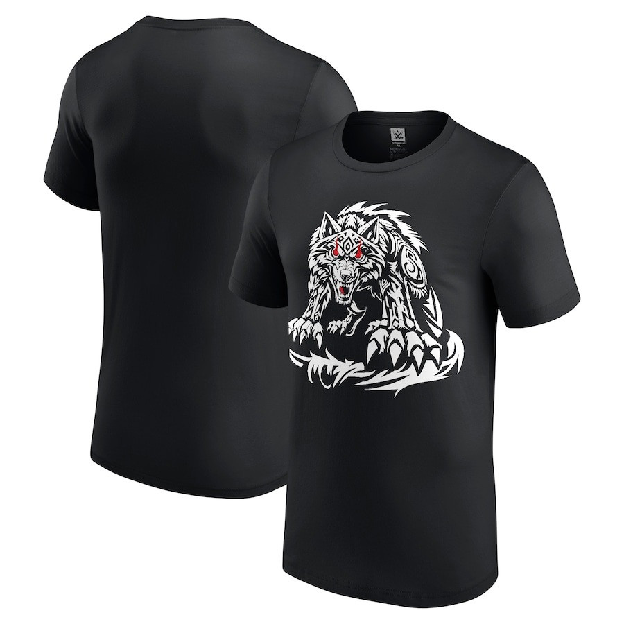 Jacob Fatu Shirt Wrestler WWE Men's Black Jacob Fatu Tribal Wolf Naitive Graphic Tee Shirts Oregontrailrvpk Shirt