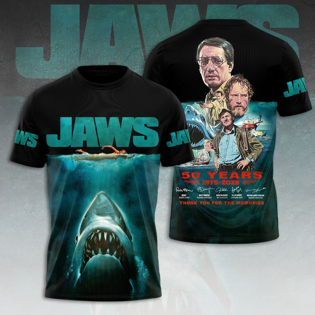 Jaws 50 Year Anniversary T-Shirt Oregontrailrvpk Shirt