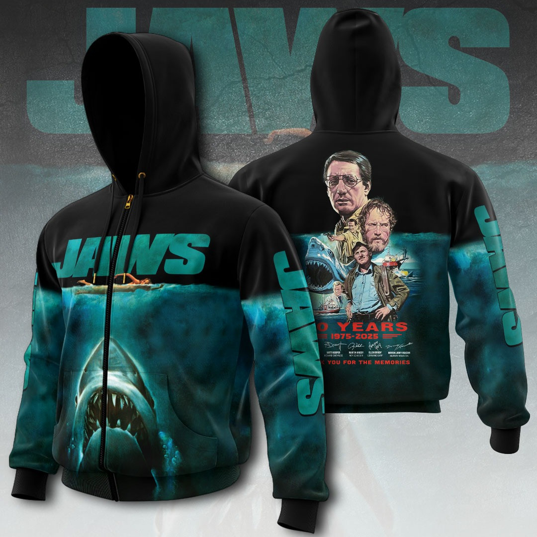 Jaws 50 Year Anniversary Zipper Hoodie