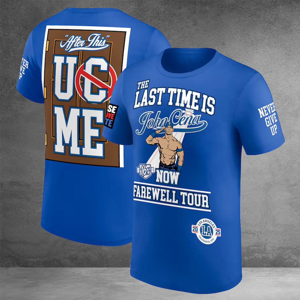 John Cena Shirt Men's WWE John Cena Farewell Tour 2025 Los Angeles T-Shirt Never Give Up Oregontrailrvpk Shirt