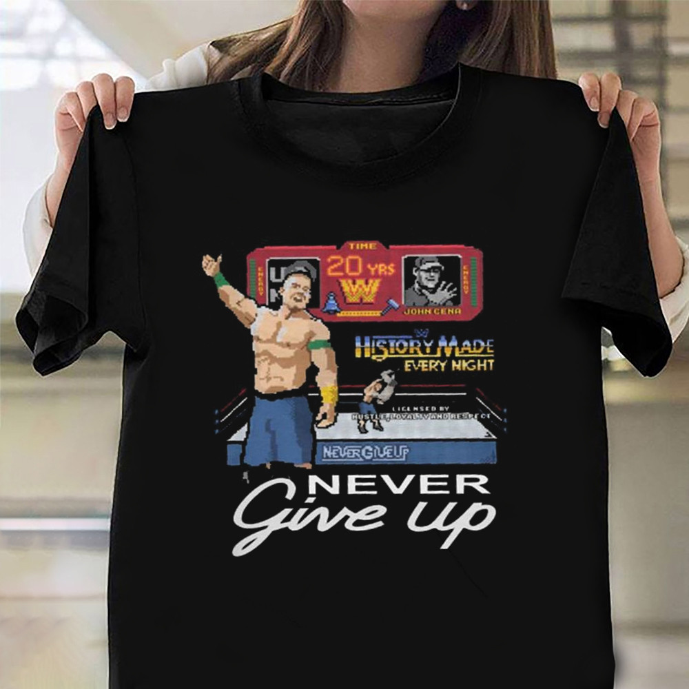 John Cena Shirt Never Give Up John Cena 20 Years T-Shirt Apparel Oregontrailrvpk Shirt
