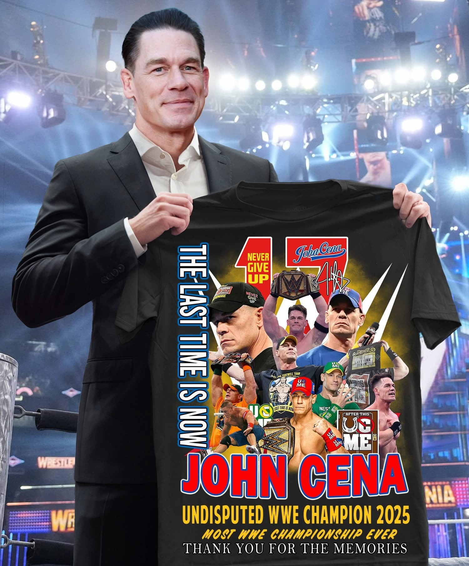 John Cena Shirt WWE Champion 2025 17Th WWE Championship Wrestlemania 41 Merch Oregontrailrvpk Shirt