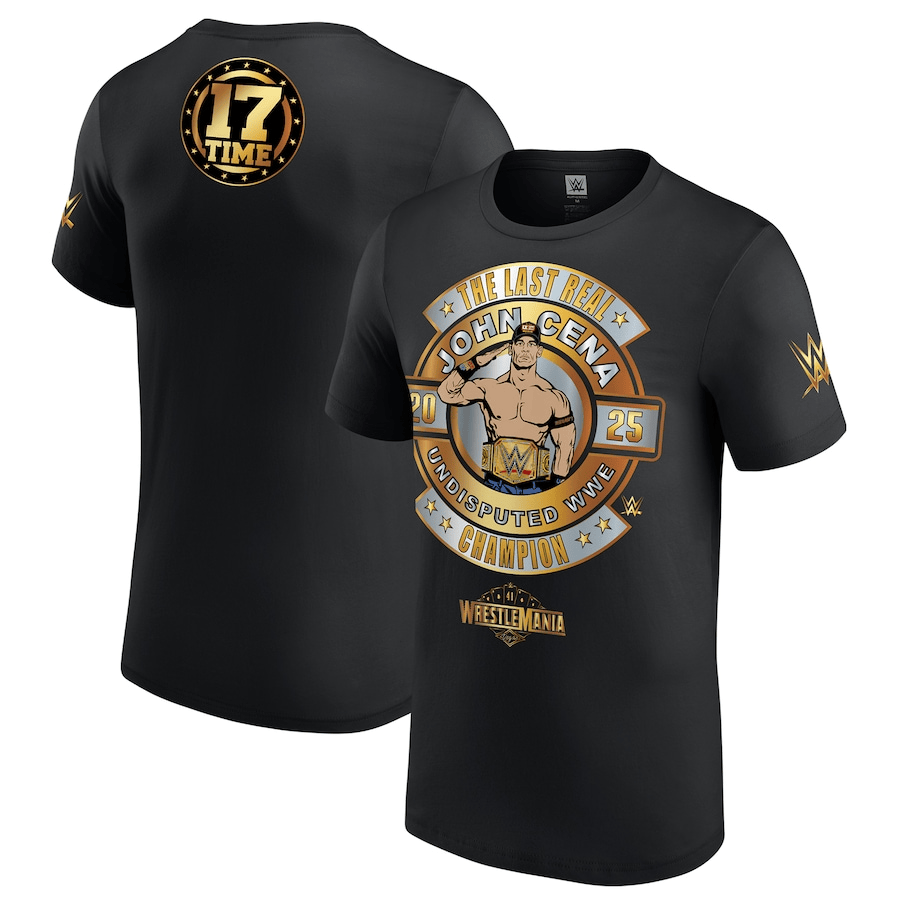 John Cena WrestleMania 41 Winner Shirt 17 Time The Last Real Champion WrestleMania 41 Merch Oregontrailrvpk Shirt