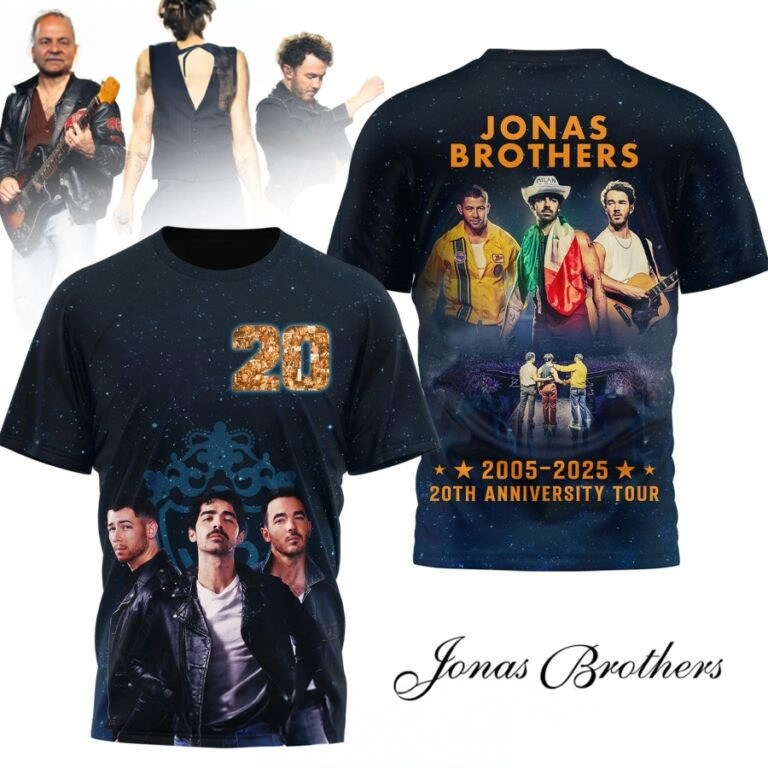 Jonas Brothers 2005-2025 20th Anniversary Tour 3D Shirt Birthday Oregontrailrvpk Shirt
