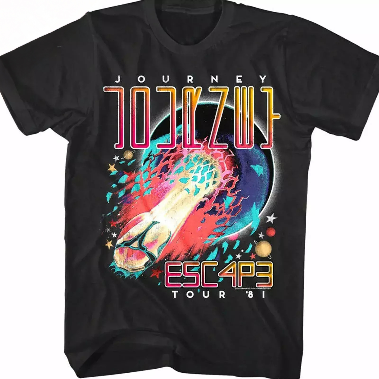 Journey Band Escape World Tour 1981 T-Shirt Music Lover Gifts For Him Oregontrailrvpk Shirt