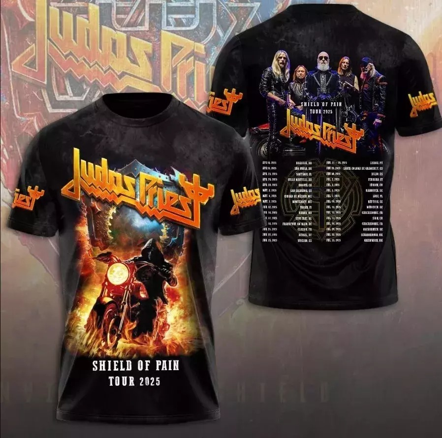 Judas Priest Shield Of Pain Tour 2025 T-Shirt Cool Oregontrailrvpk Shirt