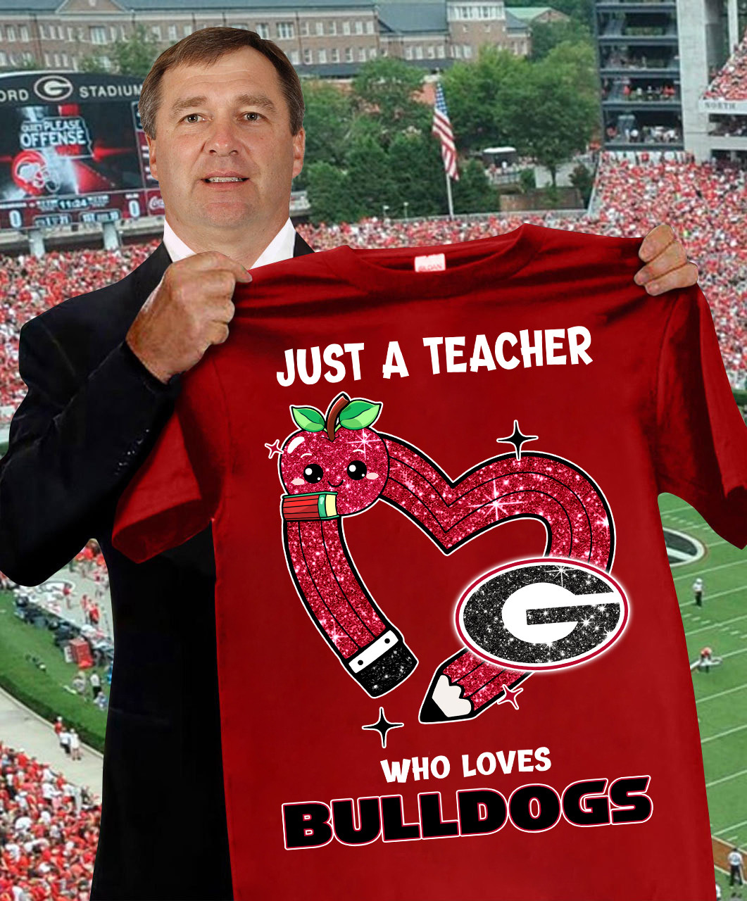 Just A Teacher Who Loves Bulldogs T-Shirt Georgia Bulldogs Shirt Football Oregontrailrvpk Shirt