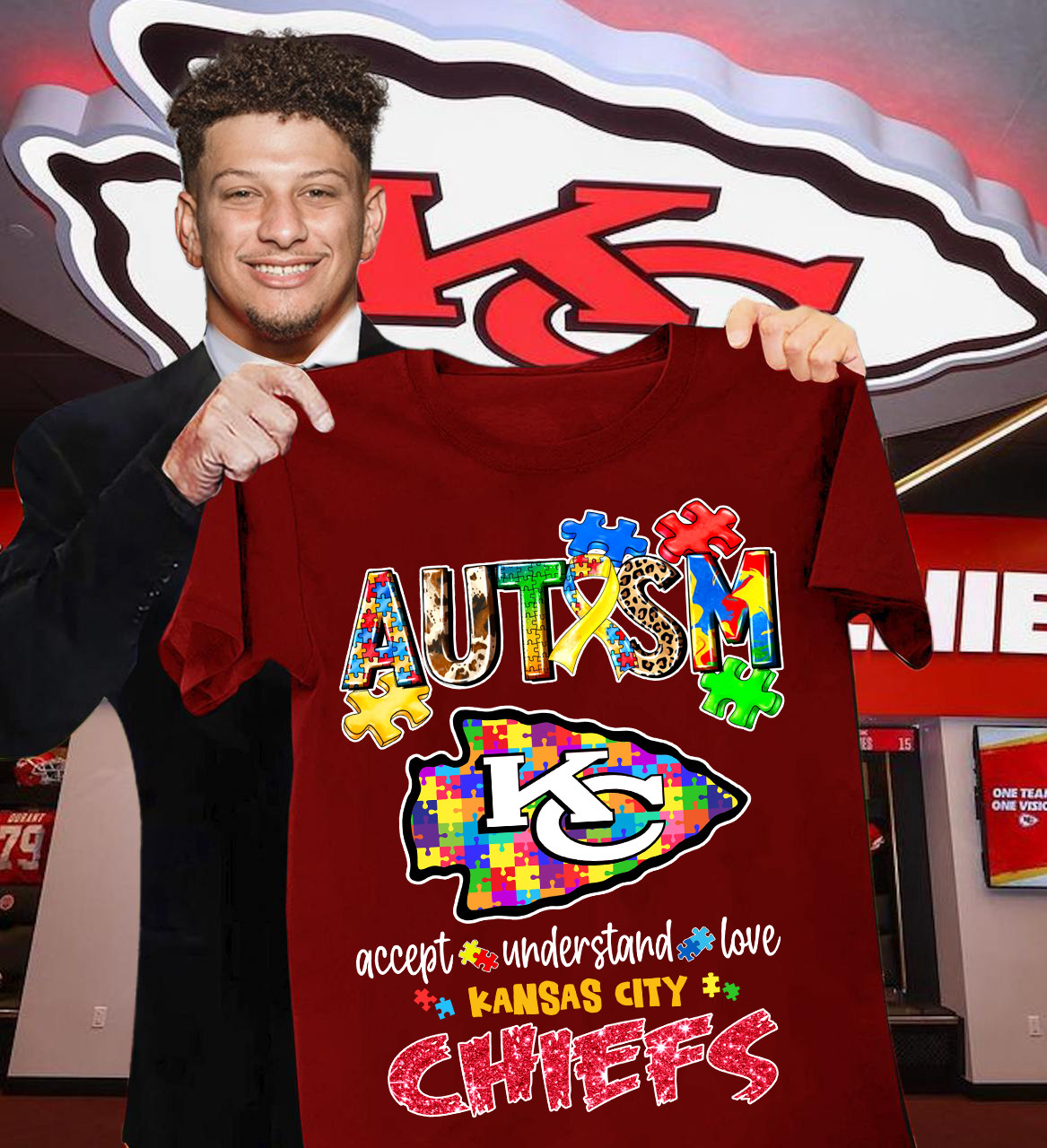 Kansas City Chiefs Autism Accept Understand Love T-Shirt For Football Lovers Oregontrailrvpk Shirt
